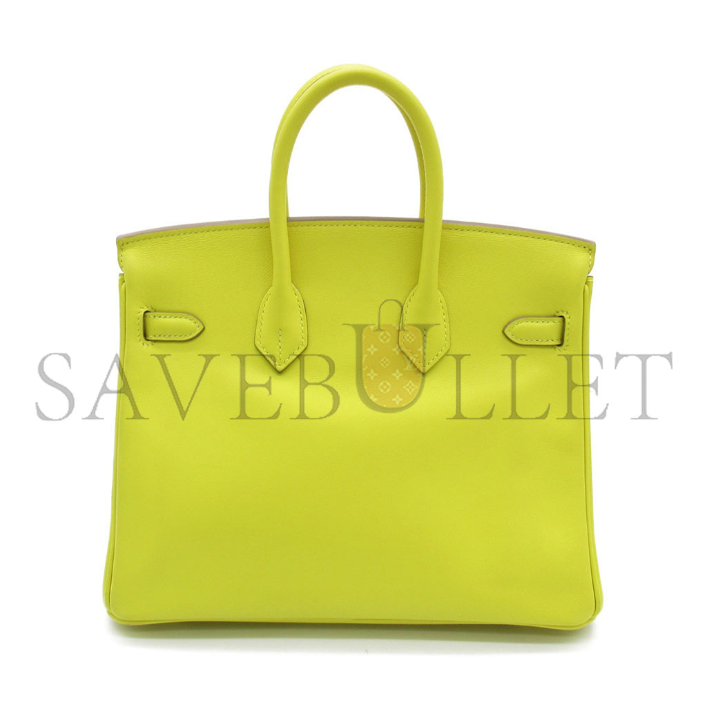 HERMES BIRKIN 30 TOGO LEMON YELLOW NYLON BLUE LINING GOLD BUCKLE H028369CC9R (30*23*15cm)